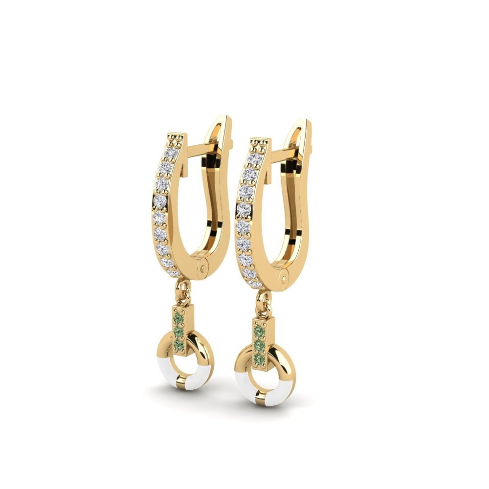Diamante Verde Brincos Feminino Revenue