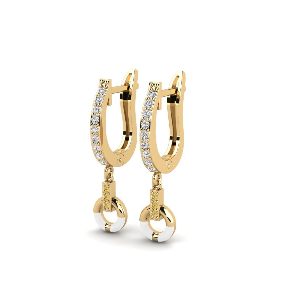 Diamant Jaune Boucle d'oreille femme Revenue