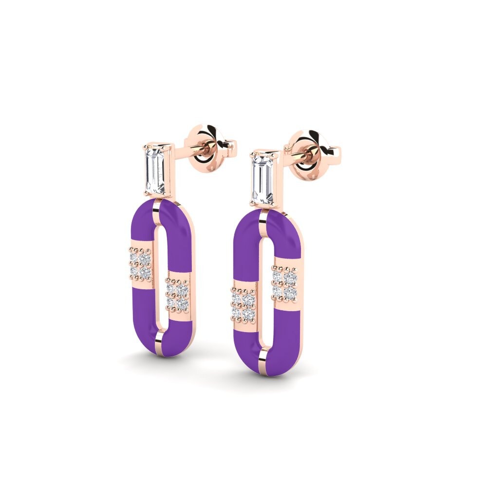 14k Oro Rosa Pendiente de mujer Revythousa