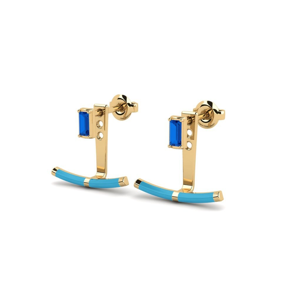 Zircone Bleu Foncé Boucle d'oreille femme Spetsopoula
