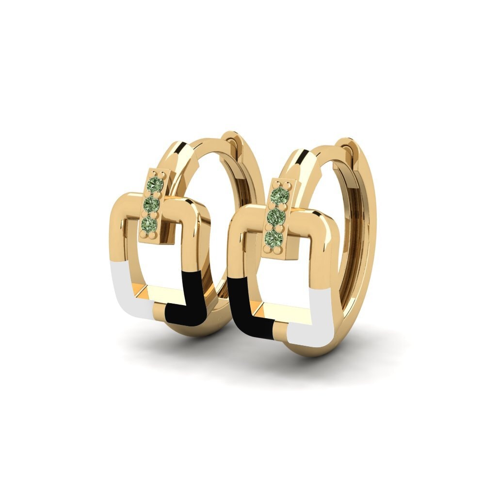 Diamante Verde Brincos Feminino Stability