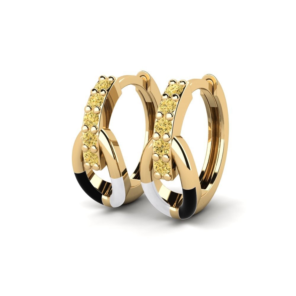 Diamant Jaune Boucle d'oreille femme Stabilization