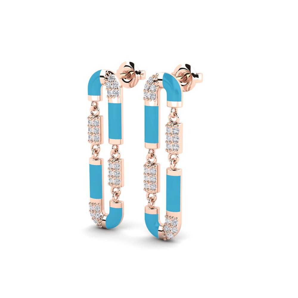 14k Oro Rosa Pendiente de mujer Stavronisi