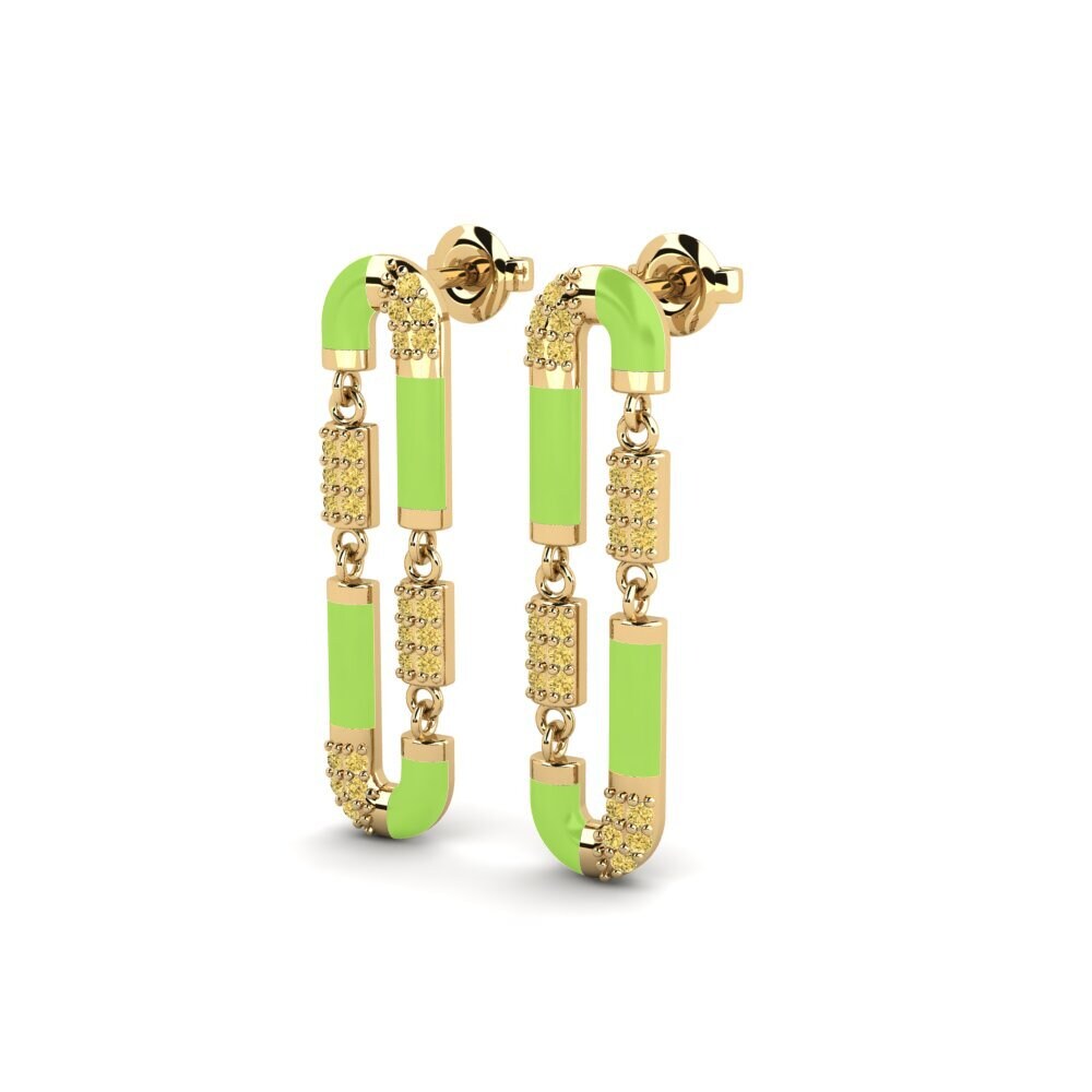 Diamante Amarillo Pendiente de mujer Stavronisi