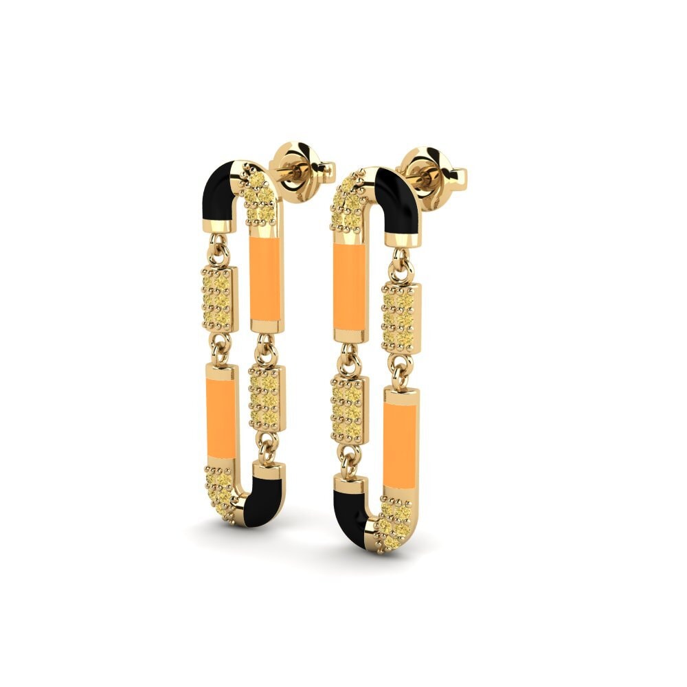 Diamante Amarillo Pendiente de mujer Stavronisi