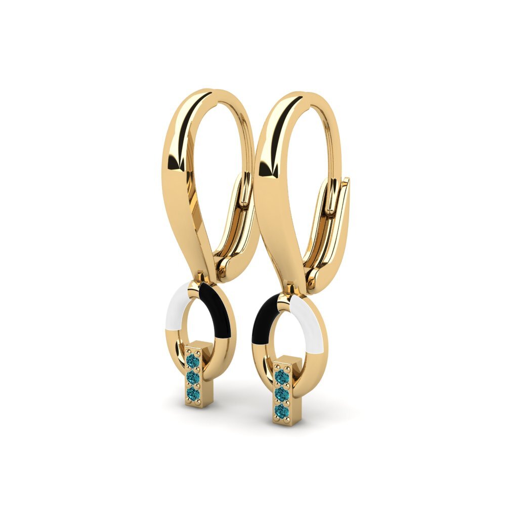 Diamante Azul Pendiente de mujer Stylization