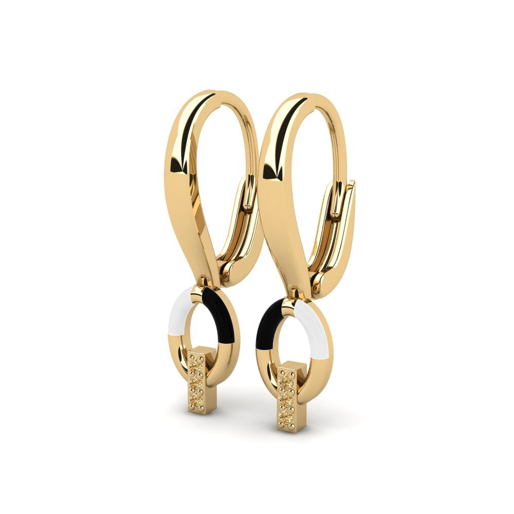 Diamante Marrón Pendiente de mujer Stylization