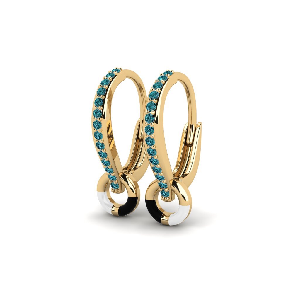 Diamante Azul Pendiente de mujer Stylized