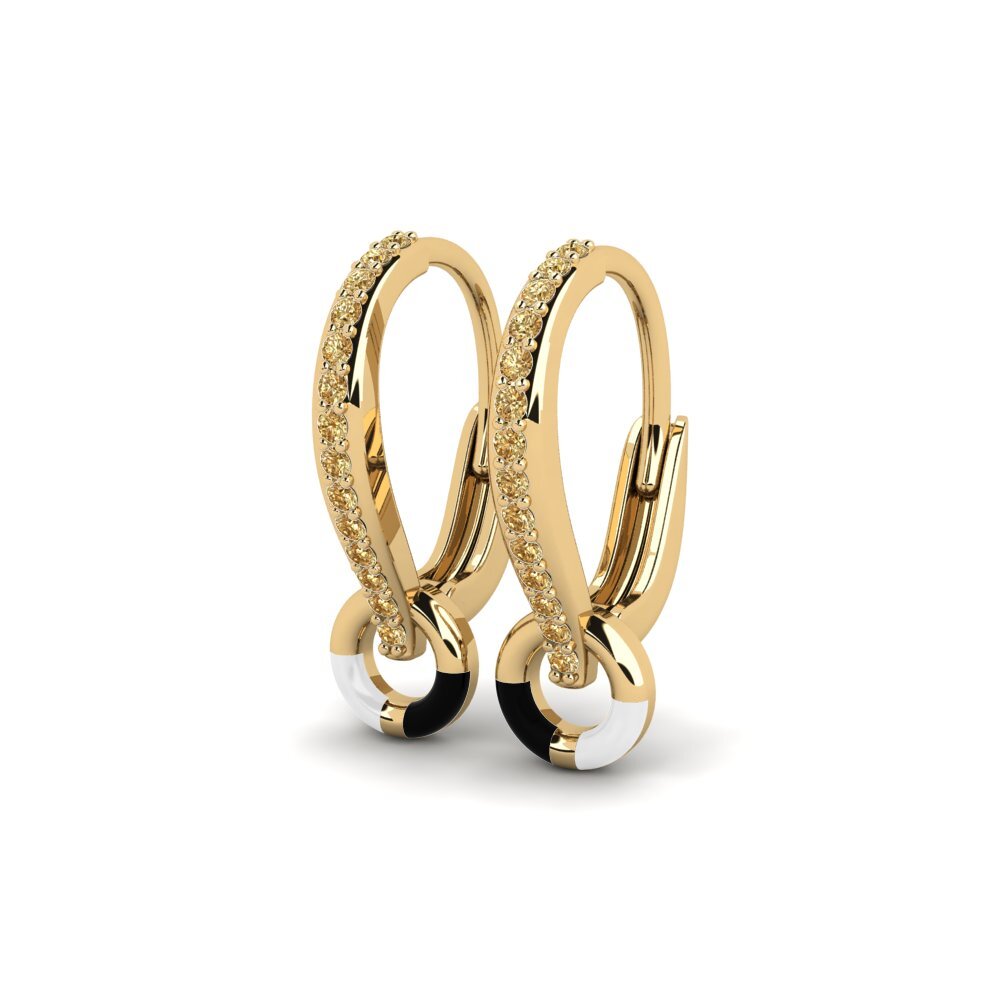 Diamante Marrón Pendiente de mujer Stylized