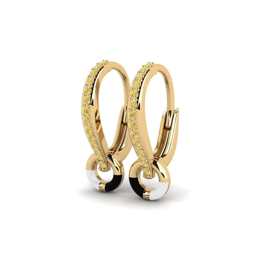 Diamant Jaune Boucle d'oreille femme Stylized