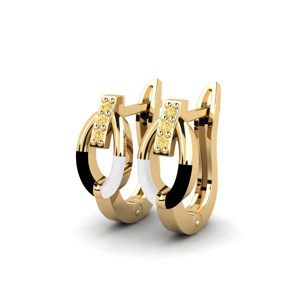 Diamant Jaune Boucle d'oreille femme Sustain