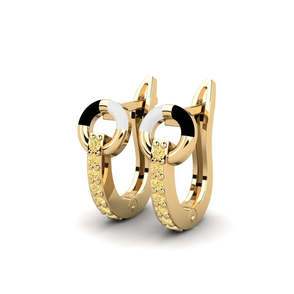 Diamant Jaune Boucle d'oreille femme Sustainable