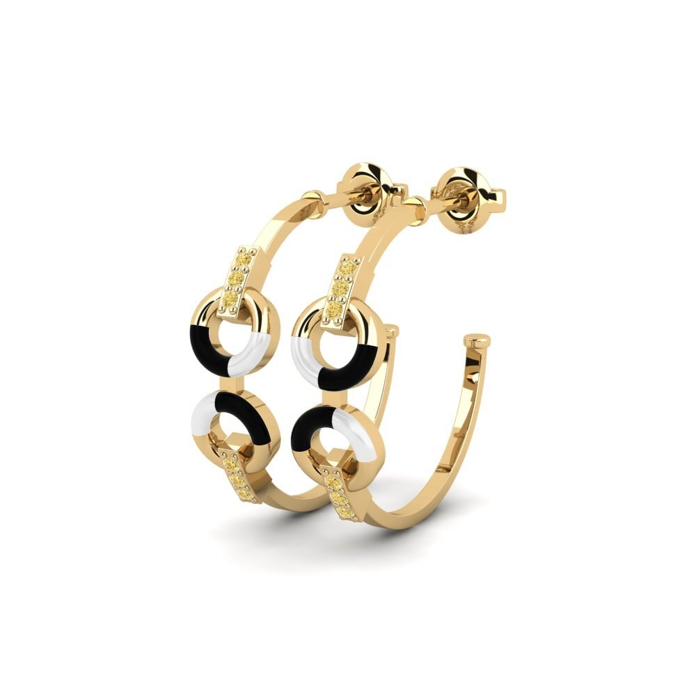 Diamant Jaune Boucle d'oreille femme Sustenance