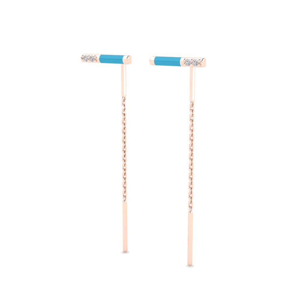 14k Oro Rosa Pendiente de mujer Theodoroi