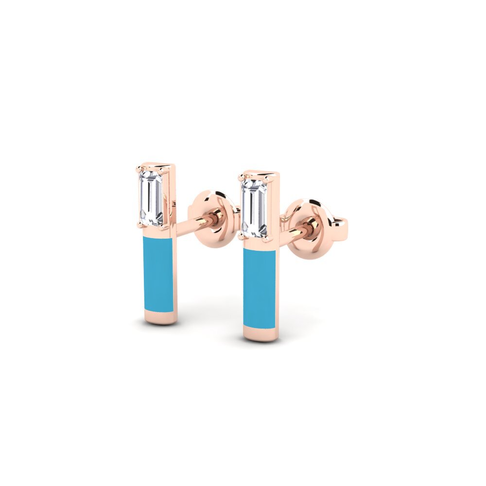 14k Oro Rosa Pendiente de mujer Trachylia