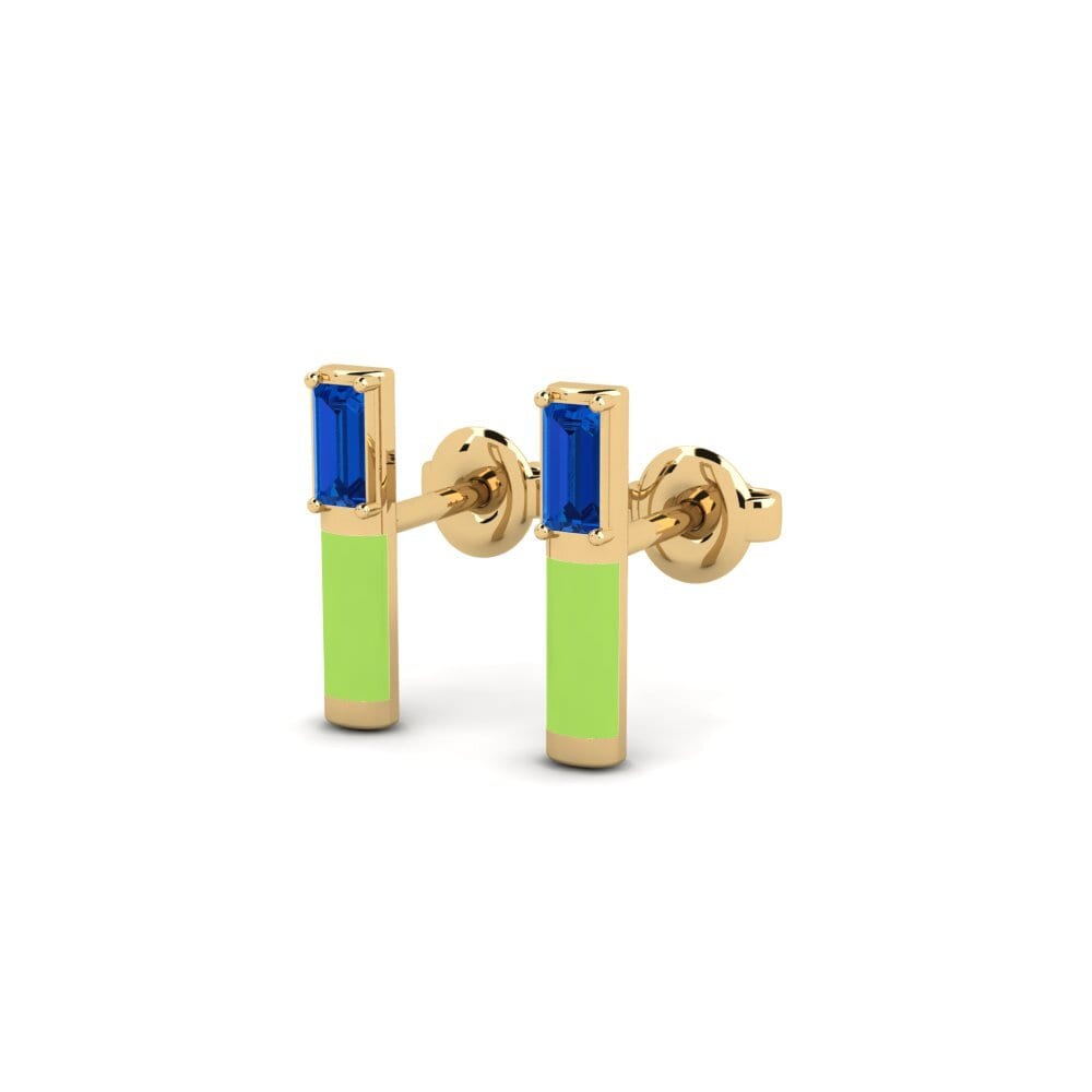 Zircone Bleu Foncé Boucle d'oreille femme Trachylia