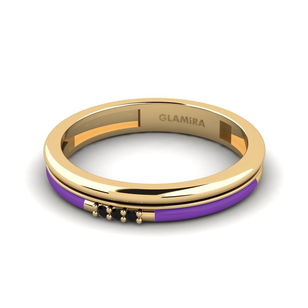 Diamante Negro Anillo Treis