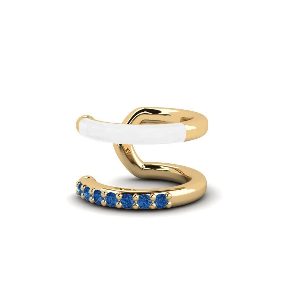 Zircone Bleu Foncé Boucle d'oreille femme Agia
