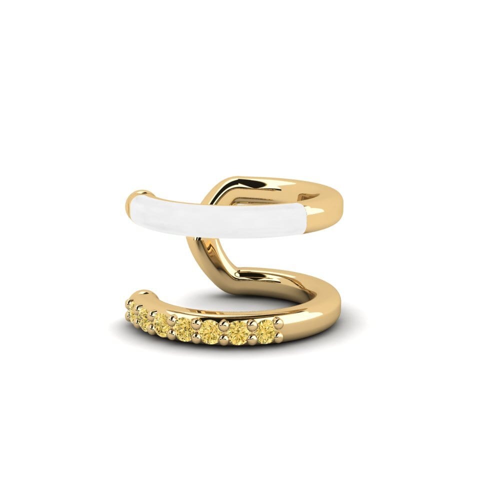 Diamant Jaune Boucle d'oreille femme Agia