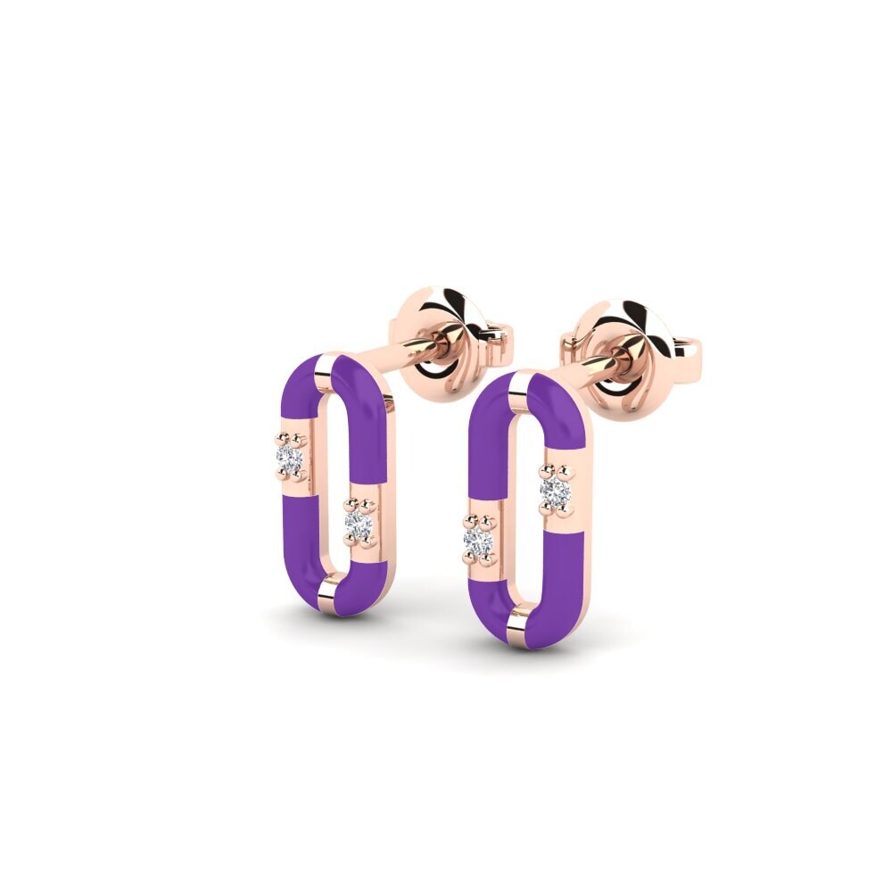 14k Oro Rosa Pendiente de mujer Agistri