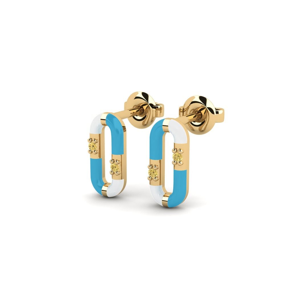 Diamant Jaune Boucle d'oreille femme Agistri