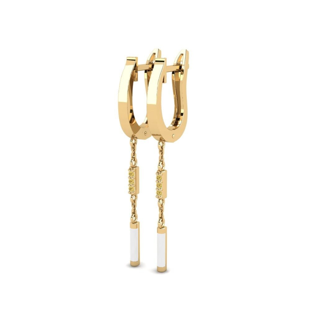 Diamant Jaune Boucle d'oreille femme Askania