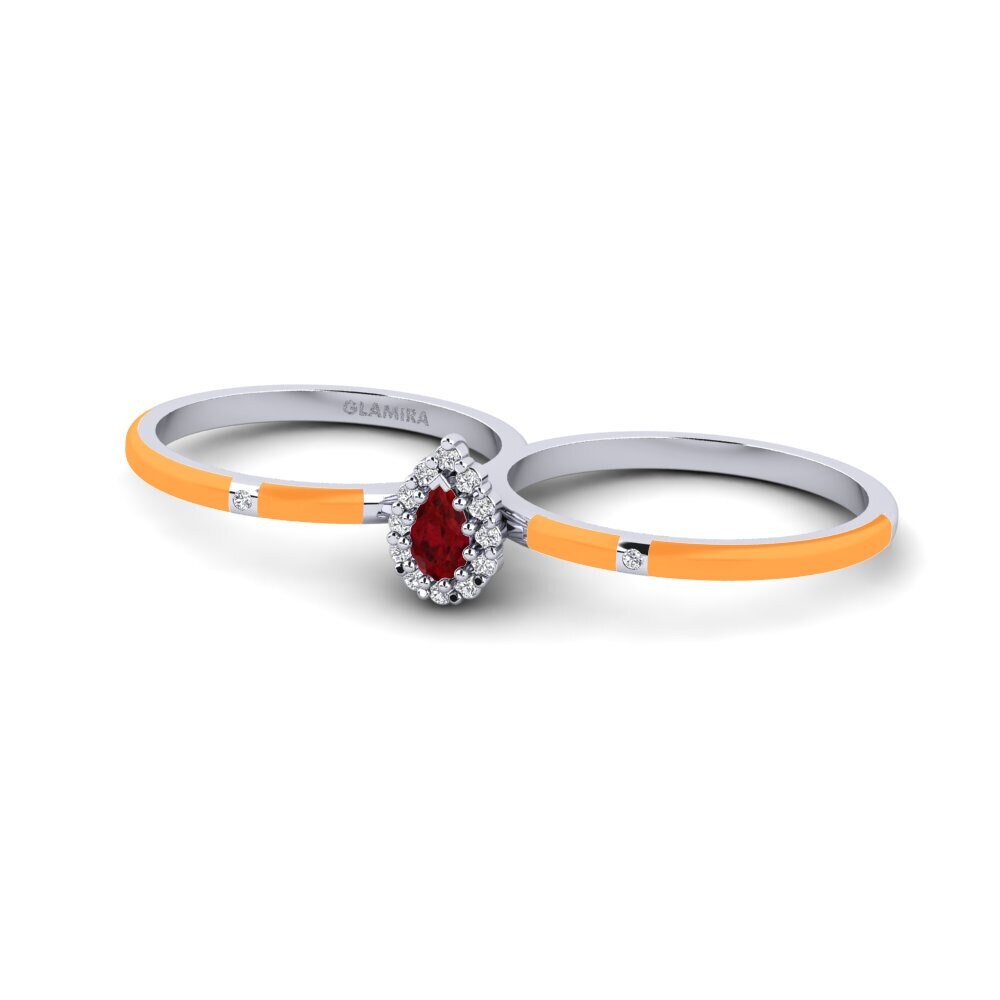Weiß-Silber Ring Bowers