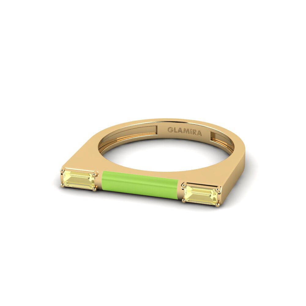 Saphir Jaune Bague Cretan