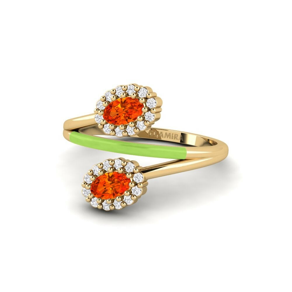 Bagues Saphir orange 2 pierres