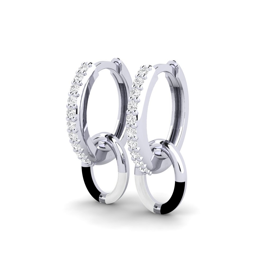 9ct White Gold Women's Earring Evolution