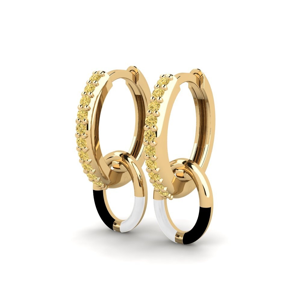 Diamant Jaune Boucle d'oreille femme Evolution