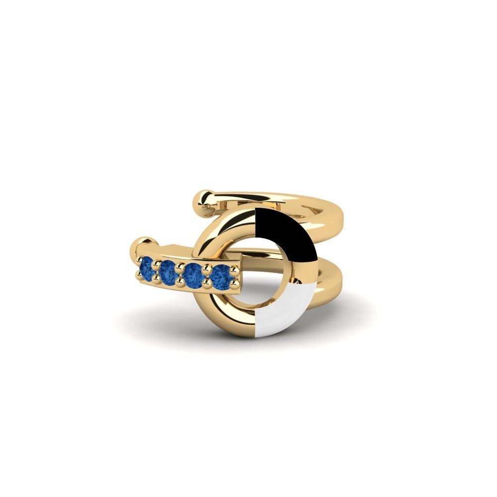 Zircone Bleu Foncé Boucle d'oreille femme Explicit