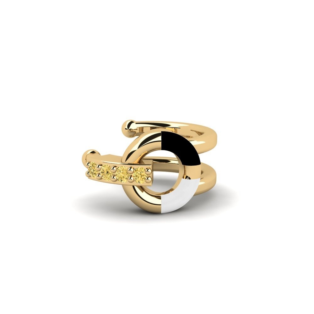 Diamant Jaune Boucle d'oreille femme Explicit