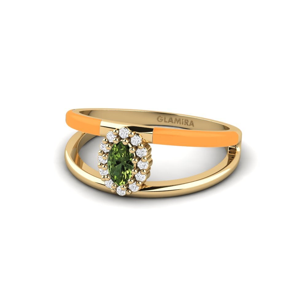 Ringe Seitensteine Grüner Saphir