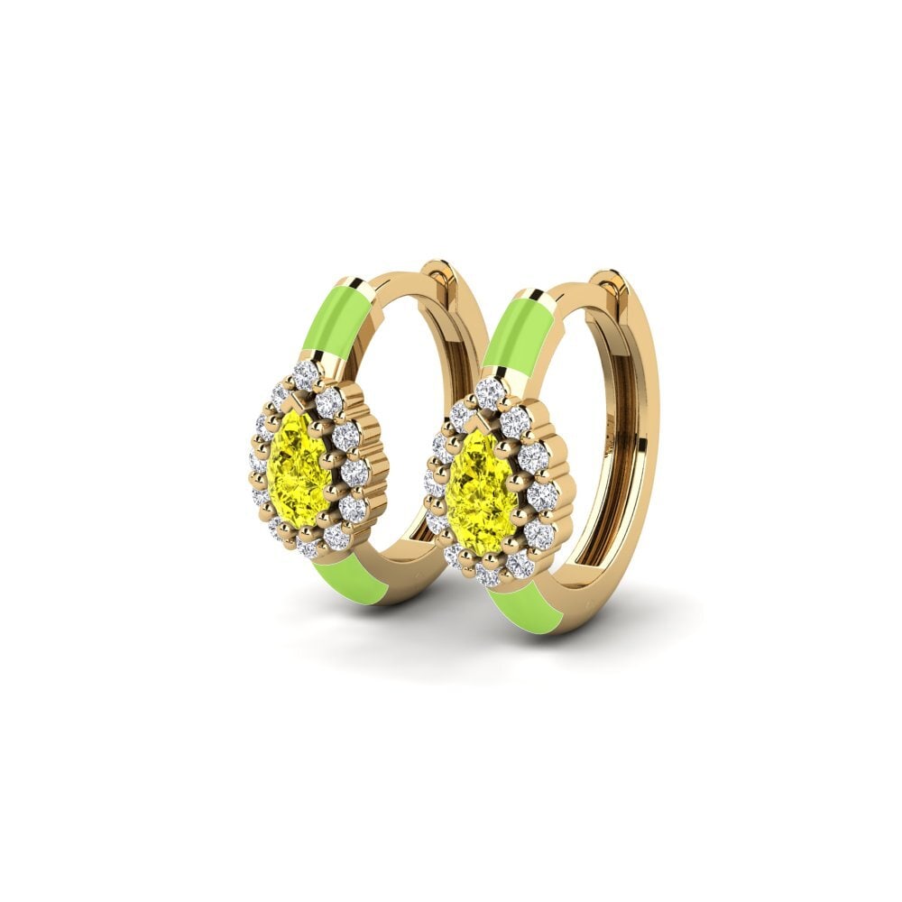 Diamant Jaune Boucle d'oreille femme Gympie