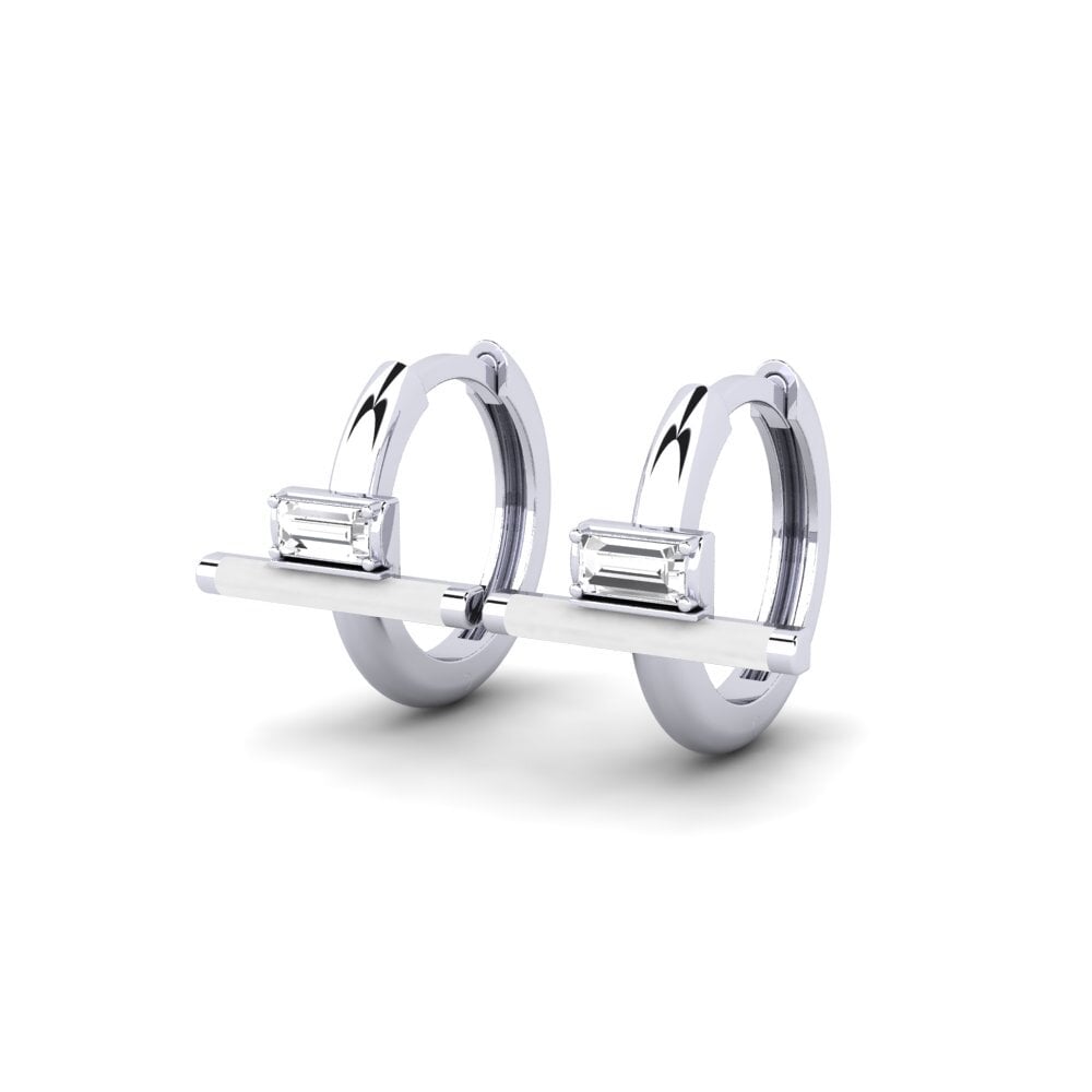 9ct White Gold Women's Earring Idhrousa