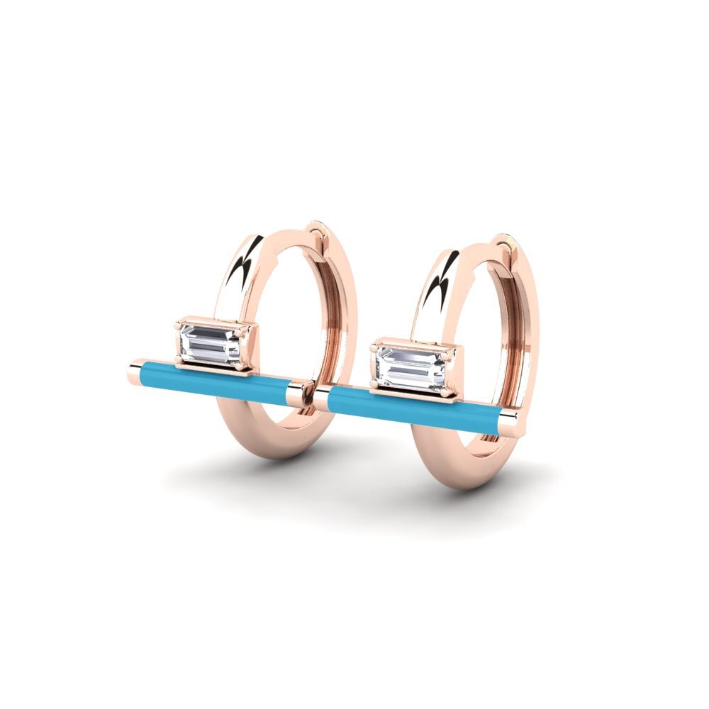 14k Oro Rosa Pendiente de mujer Idhrousa