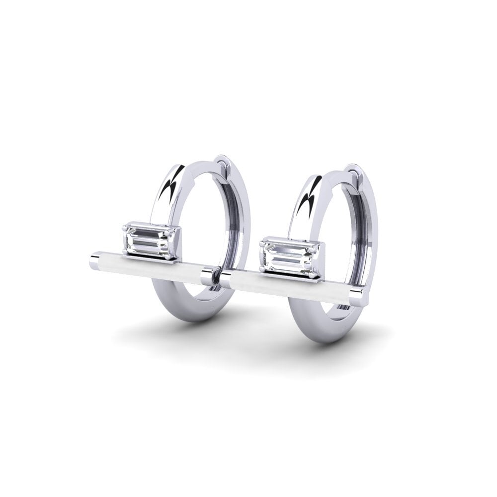 18k Oro Blanco Pendiente de mujer Idhrousa