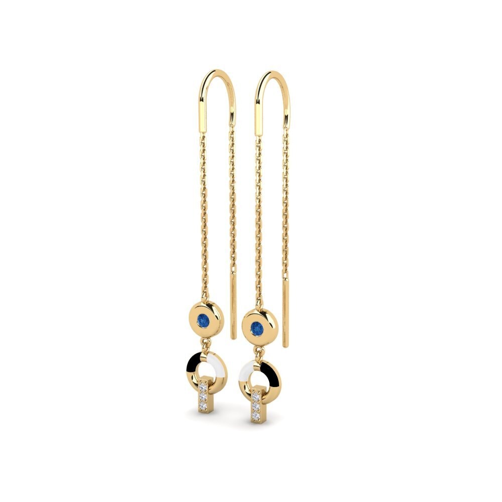 Zircone Bleu Foncé Boucle d'oreille femme Incident - A