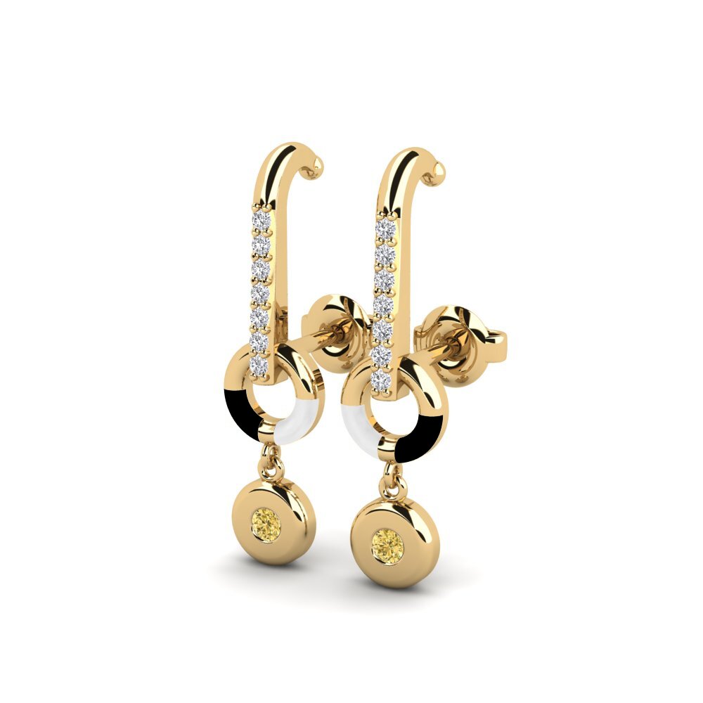 Yellow Diamond Women's Earring Incident - B