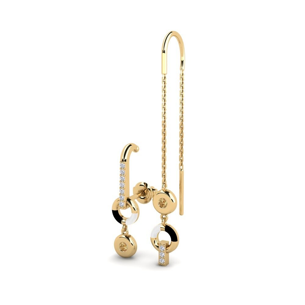 Brauner Diamant Damen ohrring Incident - SET