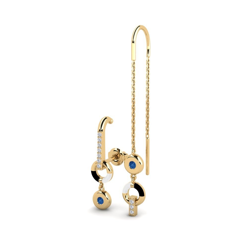 Zircone Bleu Foncé Boucle d'oreille femme Incident - SET