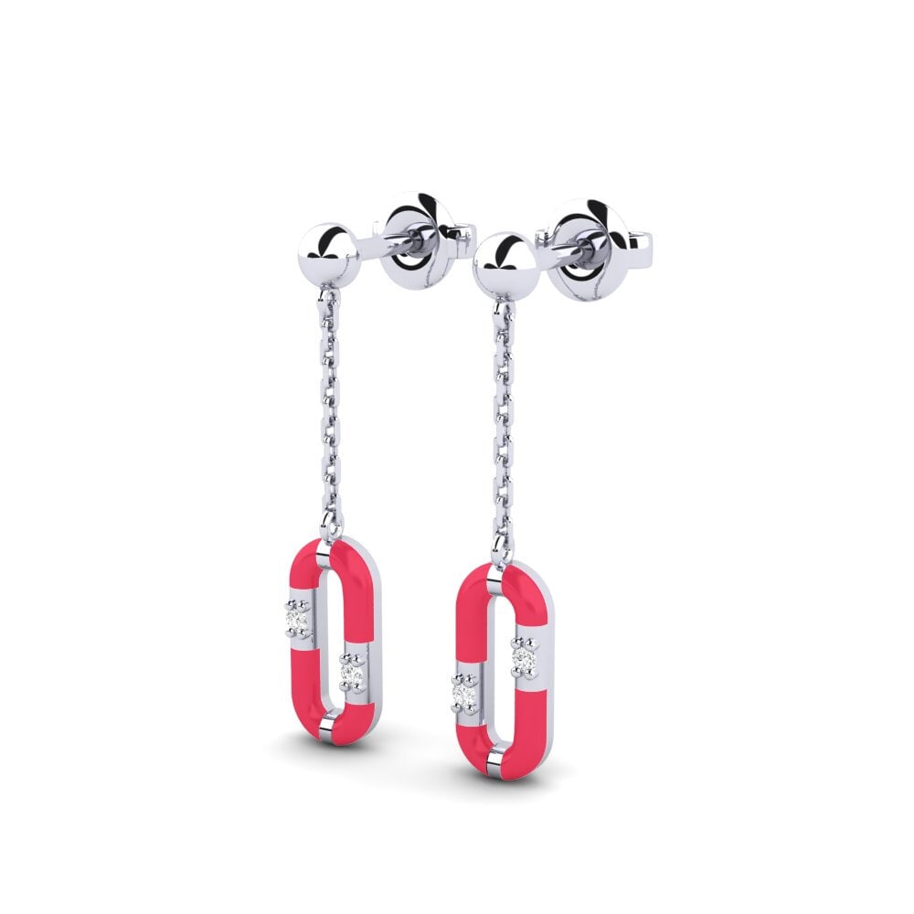 9ct White Gold Women's Earring Platia