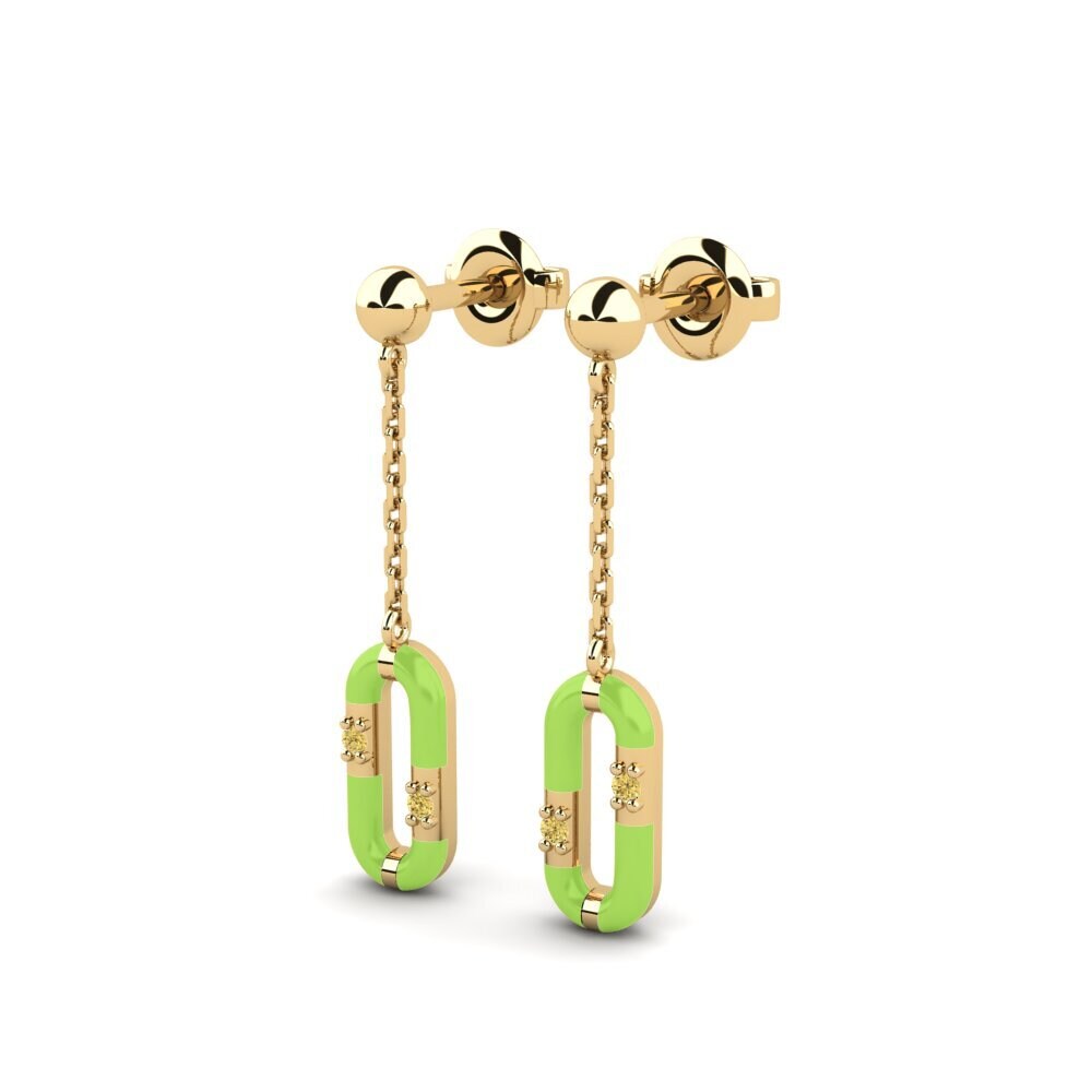 Diamante Amarillo Pendiente de mujer Platia