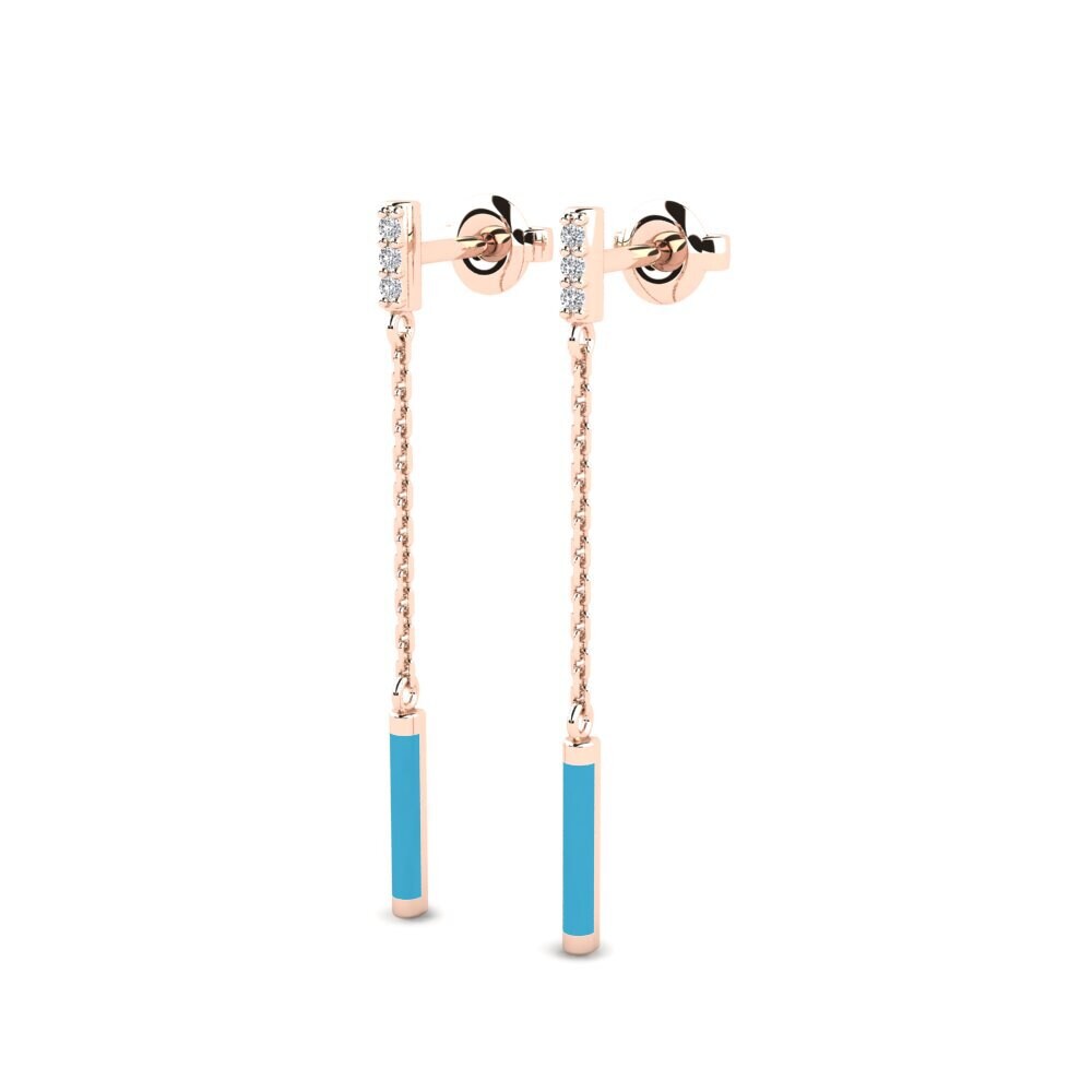 14k Oro Rosa Pendiente de mujer Poros