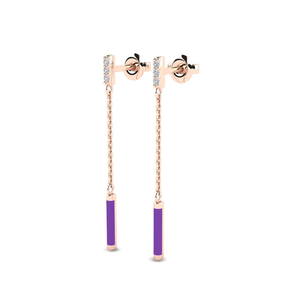 14k Oro Rosa Pendiente de mujer Poros