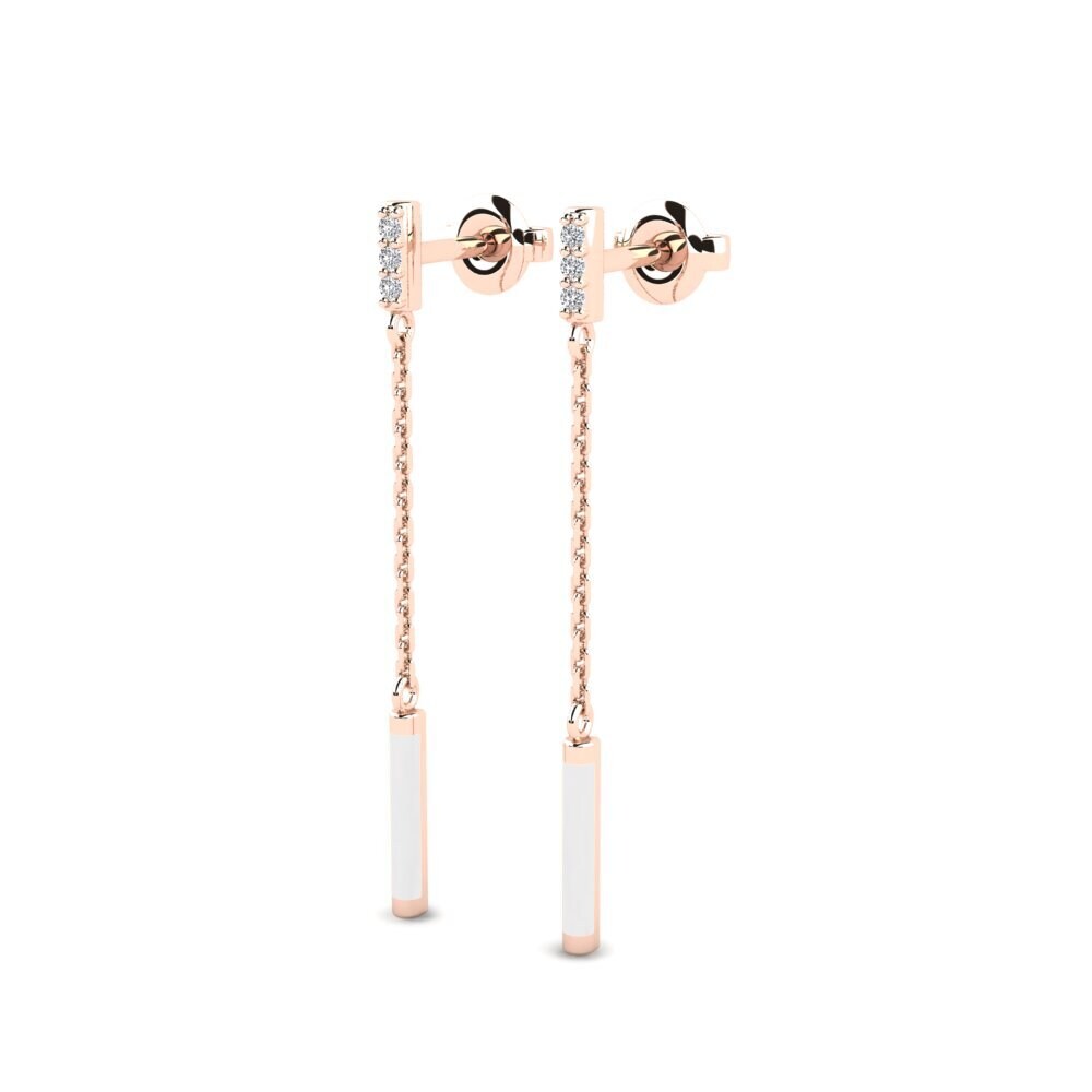 14k Oro Rosa Pendiente de mujer Poros