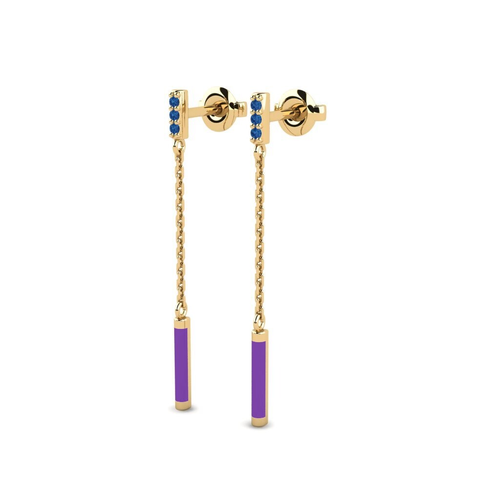 Zircone Bleu Foncé Boucle d'oreille femme Poros