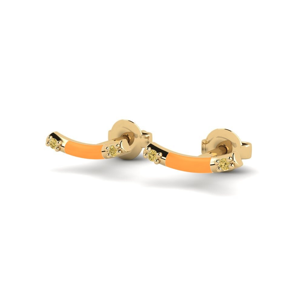 Diamant Jaune Boucle d'oreille femme Ioannis