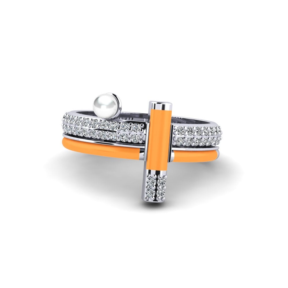 9k Oro Blanco Circonita Anillo Karpathes